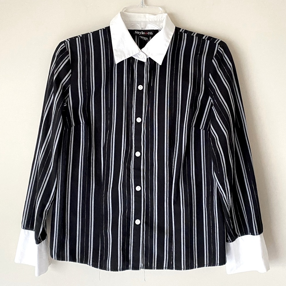 Style & Co. Women’s Button-Down Shirts Business Causal Work Blouse- 6 -Pre-owned